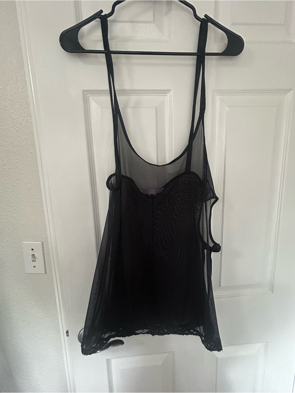 Victoria's Secret Black Sheer Lace Chemise